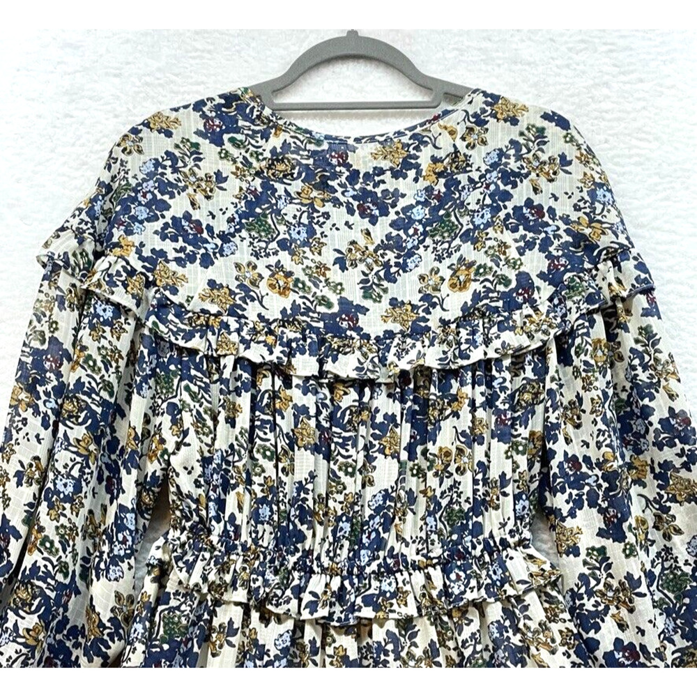 Bishop and Young Dress Womens Small Floral Anthropogie Blue Belle Isle Floral - Picture 6 of 11